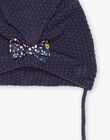 Navy floral print hat with bow DININI / 22H4BFG1BON070