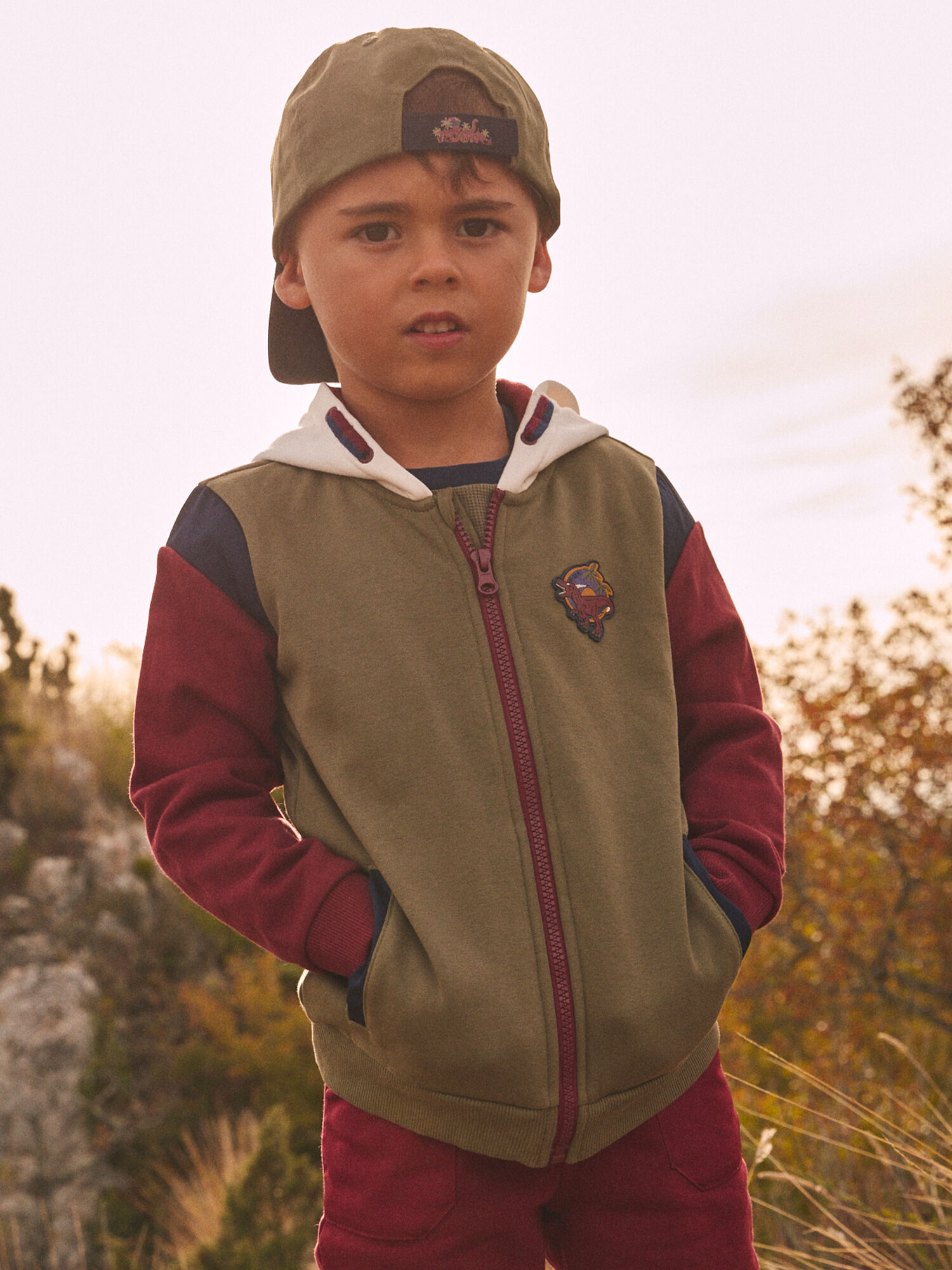 Boys top khaki hoodie