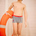 Child boy navy blue striped swim shorts