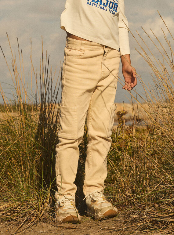 Light beige PANTS MEDIAGE / 25E3PG81PAN806