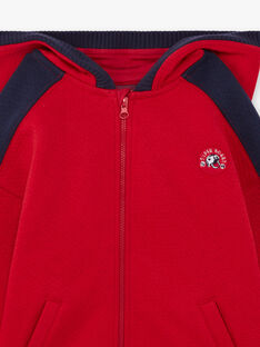 Baby boy's red and navy blue hoodie BAGE / 21H3PG11GIL050