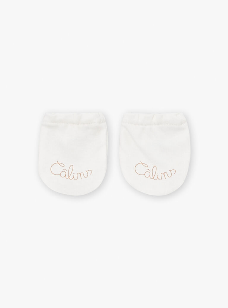 Off white NEWBORN MITTENS LOU / 24H0AM11MFN001