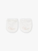 Ecru baby gloves in cotton LOU / 24H0AM11MFN001