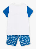 Child boy's ecru and blue jungle print pajamas CAJAGE / 22E5PG54PYJ001