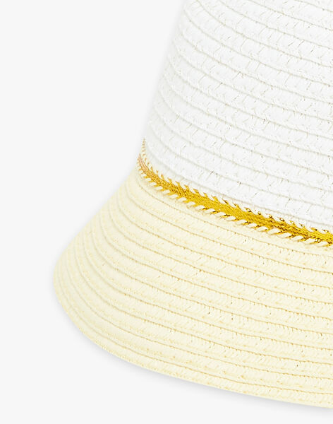 Sunshine yellow straw hat child girl CYNANETTE / 22E4PF31CHA102