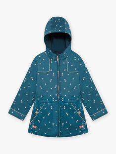 Child girl duck blue lotus print raincoat BLOTETTE / 21H2PFC1IMP714
