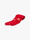 Plain red tights with fox pattern for girls BIZOUETTE / 21H4PF51COL050