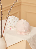 2 ecru and pink cotton baby beanies LOREEN / 24H0AF11BNA001