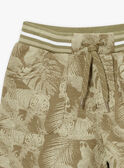 Khaki leaf and tiger print fleece bermuda shorts KRIMONAGE 4 / 24E3PGQ2BER604