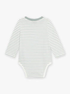 Baby boy striped bodysuit with fancy animal print CACIRIL / 22E1BGB1BOD001