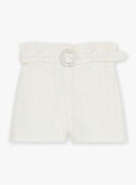 Off white fancy embroidery shorts FRESHOETTE / 23E2PFI1SHO005
