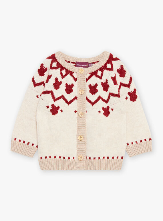 Red and beige knit cardigan DAPIERRE / 22H1BGX1GILF512