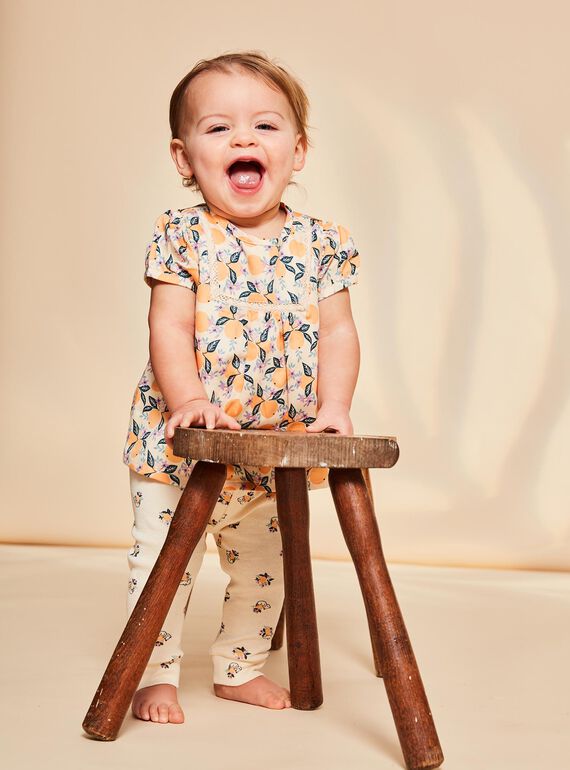 Vanilla satin blouse with fruit print FAPENNY / 23E1BFO1CHE114