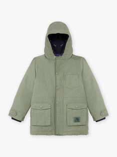 Baby boy khaki green raincoat and detachable down jacket BAPARAGE / 21H3PGC1IMP604