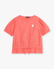 Child girl pink blouse with fancy embroidery CUIBRETTE / 22E2PFJ1CHED318