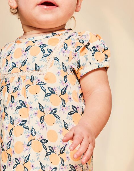 Vanilla satin blouse with fruit print FAPENNY / 23E1BFO1CHE114