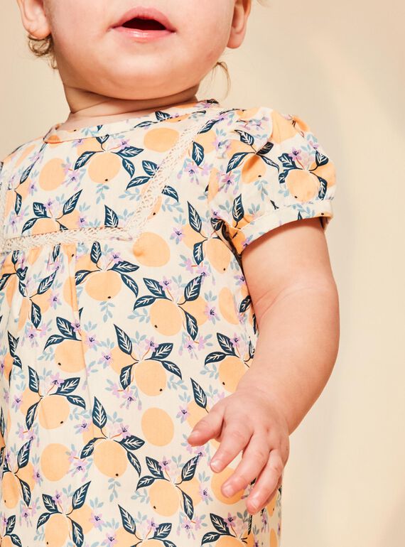 Vanilla satin blouse with fruit print FAPENNY / 23E1BFO1CHE114