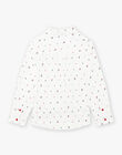 Boy's white poplin shirt with Christmas motifs and tie BOMOCAGE / 21H3PGR1CHM001