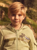 Light green KIDS CARDIGAN MLESSAGE / 25E3PGO1GILG600