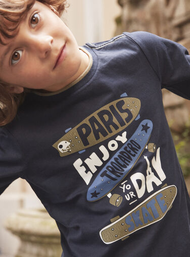 Navy TEE SHIRT LS LUSOAGE / 24H3PGM3TML070