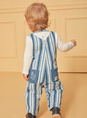 Blue and white denim dungarees with stripe print LADEREK / 24H1BGJ1SALP274