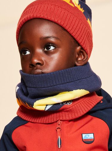 Navy landscape knit snood FRALOSAGE / 23E4PG51SNO713