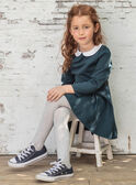 Long sleeve dress blue duck with claudine collar child girl BROCOLETTE3 / 21H2PFB1ROB714