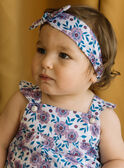 Headband printed with mauve flowers in cotton 22H4BF51BAN001