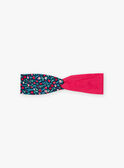 Girl's pink and blue headband with flower print BUBELETTE / 21H4PFS9TET310