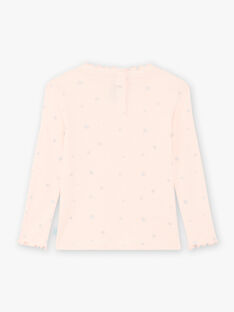 Girl's light pink star print undershirt BRISOPETTE2 / 21H2PFO1SPLD300