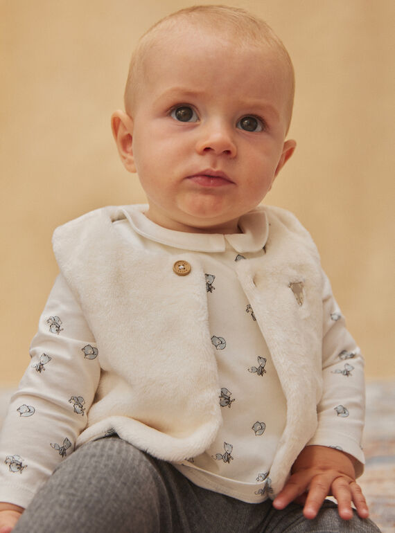 Ecru bodysuit, cardigan and leggings GOCHEN / 23H0CGL1ENS001