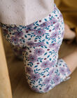 Purple flower printed cotton leggings DAALIZEE / 22H4BF51CAL001