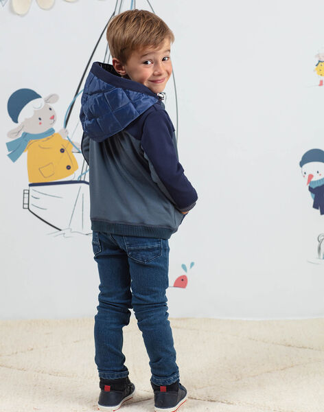 Two-tone zipped hoodie for child boys BIMOTAGE / 21H3PGL1GILC230