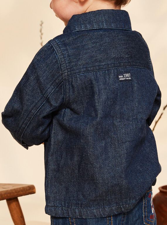 Blue denim jacket with 3D animation ears FILEON / 23E1BG52VESP269