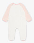Pink and ecru velvet romper DEBETINA / 22H5BF22GRE001