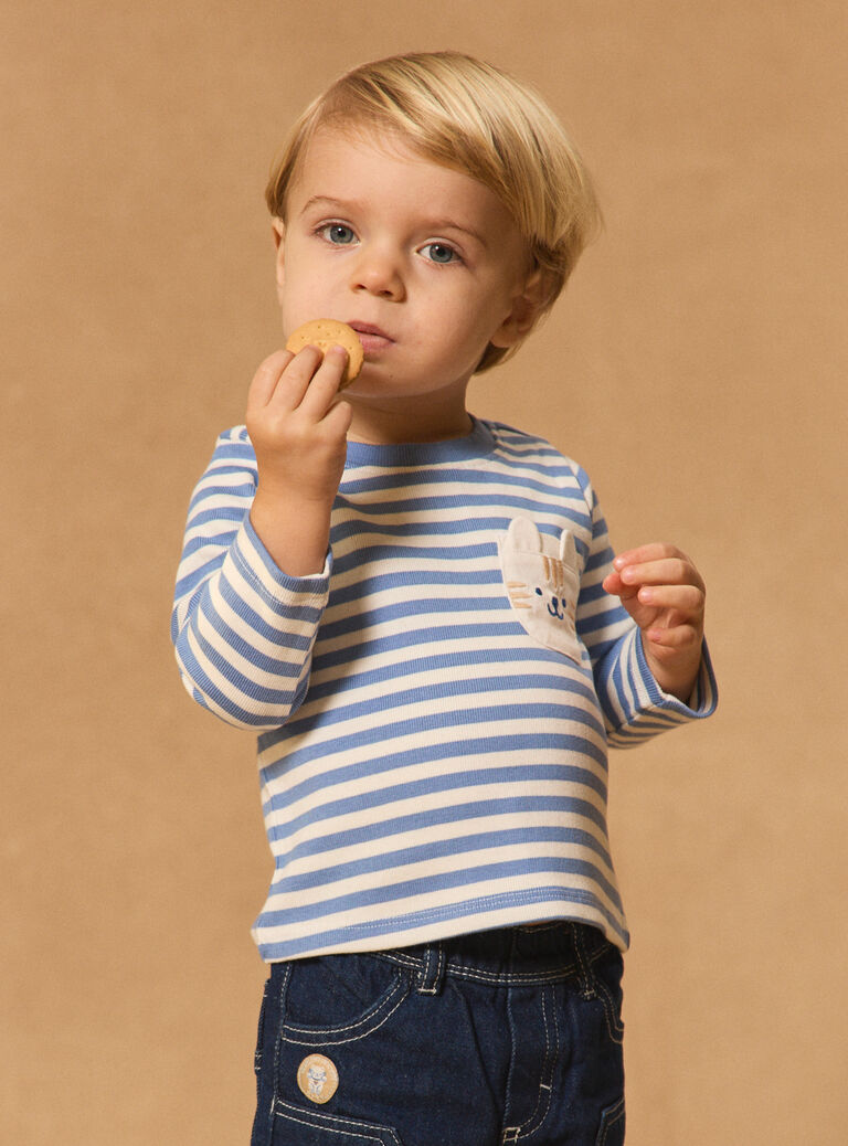 Blue TEE SHIRT LS Blue TEE SHIRT LS MACAMEL / 25E1BG82TMLC208