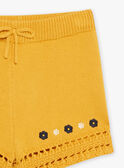 Mustard yellow knitted shorts FLISHETTE / 23E2PFP1SHOB106