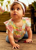 Baby Girl Floral Print Cotton Sateen Blouse CASABRINA / 22E1BFN1CHE811