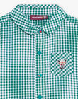 Baby boy green and white gingham shirt CATARCEL / 22E1BGM1CHMG627