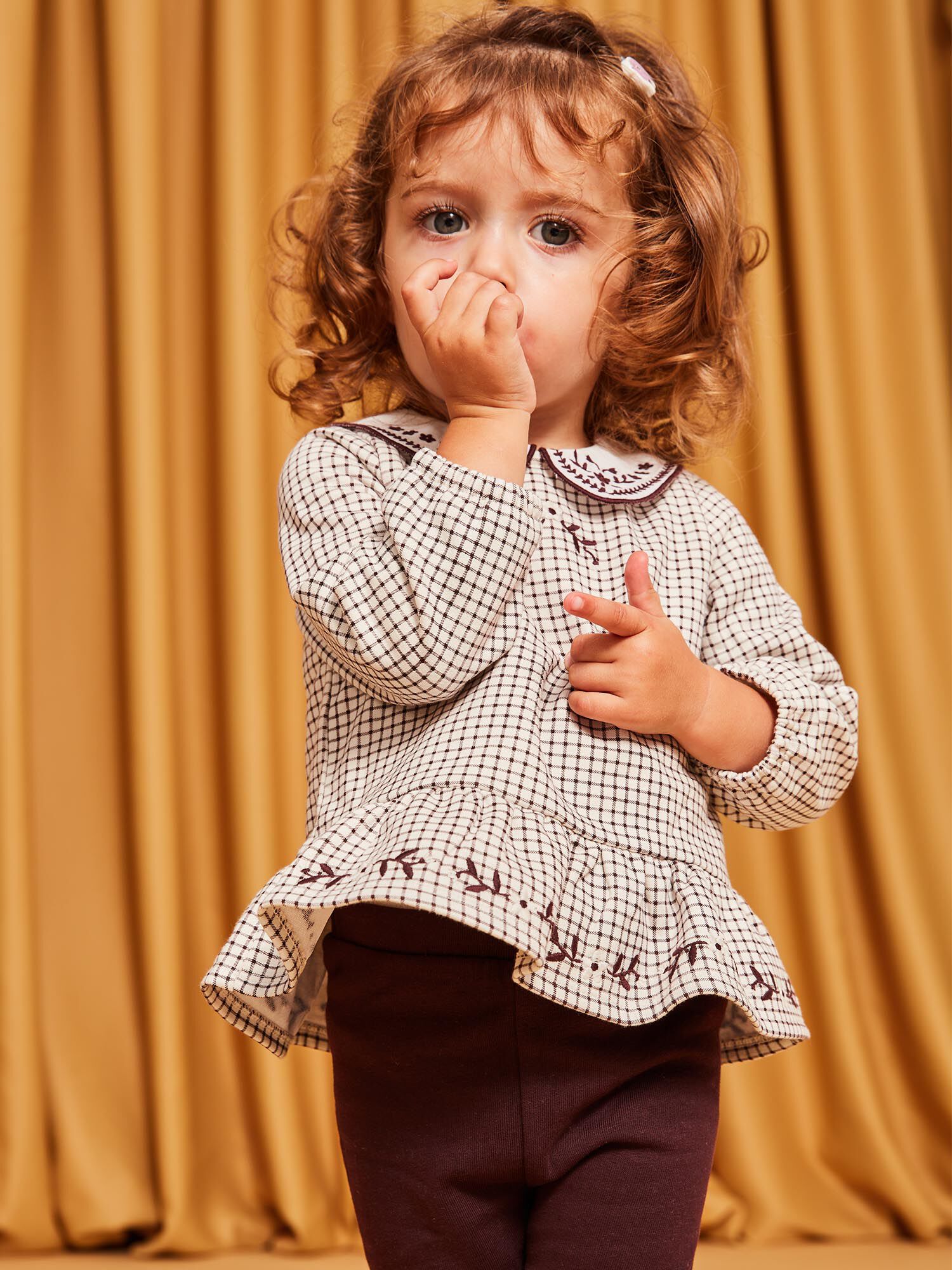 Baby girl blouse and legging set in fleece Girl Sergent Major
