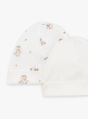2 ecru baby beanies in cotton LOUCA / 24H0AM11BNA001