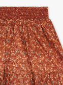 Cinnamon ruffled skirt with floral print GLAMETTE / 23H2PFI1JUP809