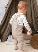 Beige overalls with fancy print baby boy BADARWIN / 21H1BG21SALA013