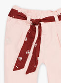 Baby girl nude twill pants with floral print belt CABATA / 22E1BF71PAND319
