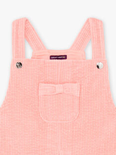 Girl's pink corduroy overalls dress BYCHASETTE / 21H2PFL1CHS415