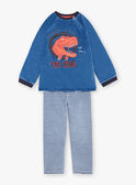 Boy's pyjama T-shirt and pants navy blue and white BEDINAGE / 21H5PG65PYJ208