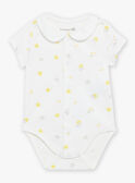 Vanilla bodysuit and shorts with clouds and suns print FOULQUES / 23E0CMT1ENS114