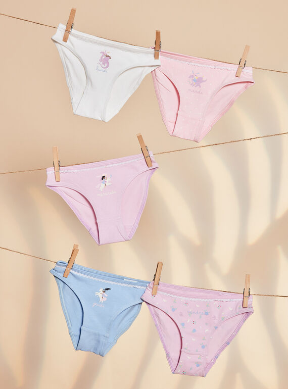 Lot of 5 assorted organic cotton panties FLOSEMETTE / 23E5PFH2SLI001