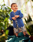 Baby boy indigo vest with rabbit pocket CAREMI / 22E1BGK1GIL703