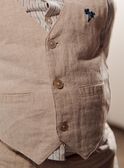 Beige linen sleeveless jacket FAEDOUARD / 23E1BGI1VSMA013
